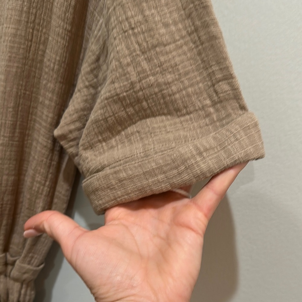 NWT Tan Button-Up Romper - Picture 5 of 7